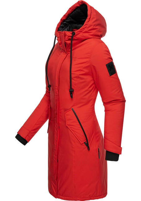 Navahoo LETIZIAA damen Wintermantel mit Kapuze, rot