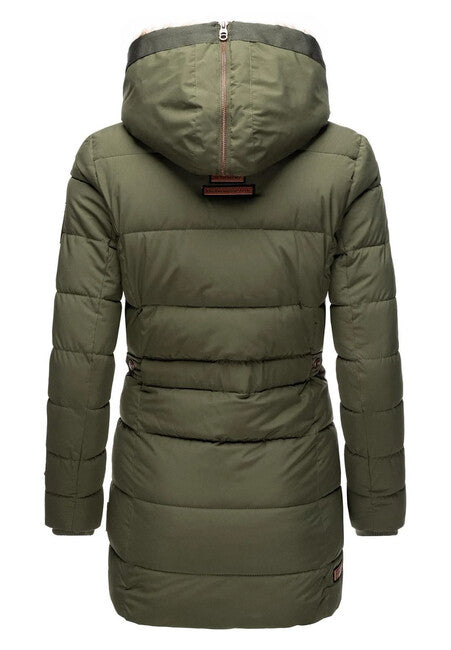 Marikoo Lieblings Jacke damen-Winterjacke mit Kapuze, olive
