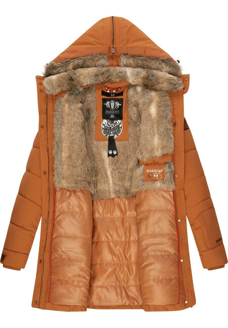 Marikoo Lieblings Jacke damen-Winterjacke mit Kapuze, rusty cinnamon