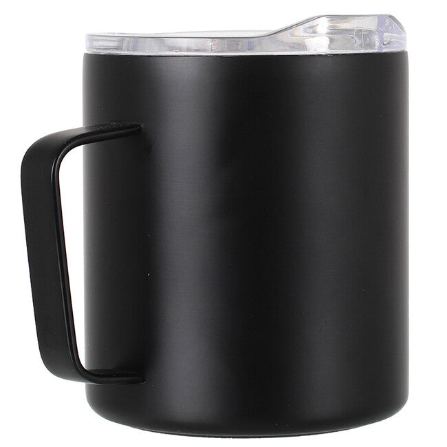 Lifeventure Isolierter Bergbecher Outdoor-Edelstahlbecher mit Deckel 350 ml, schwarz