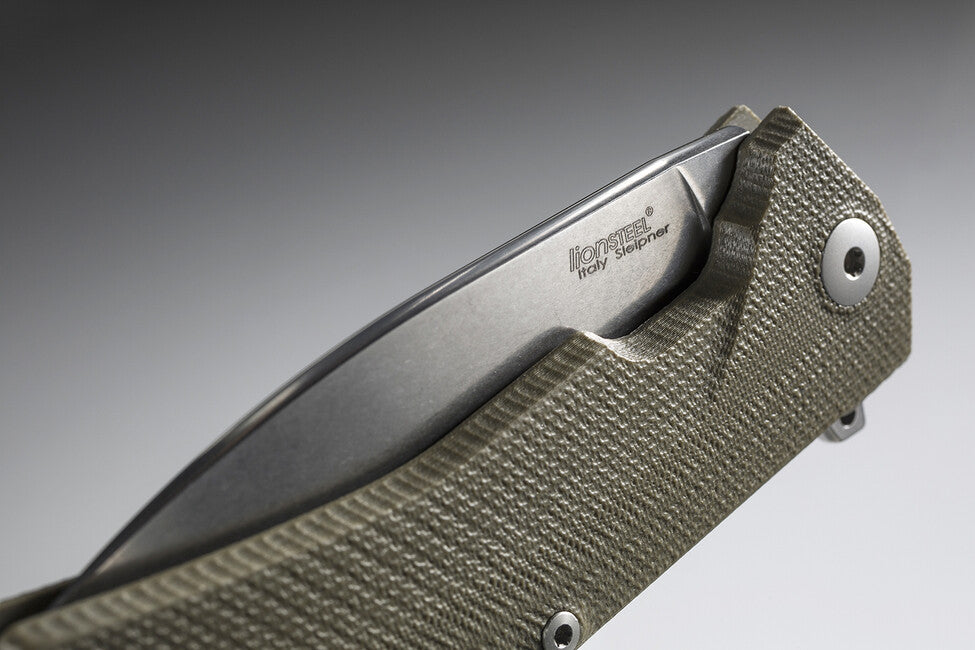 Lionsteel Sleipner KUR GR Sehr robustes taschenmesser mit Klinge