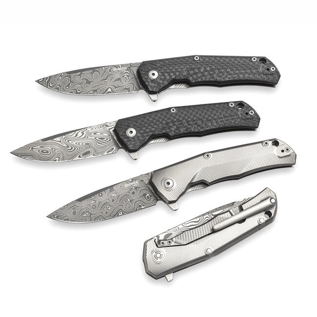 Lionsteel TRE DT FC Sehr robustes taschenmesser mit damaszenerstahlklinge
