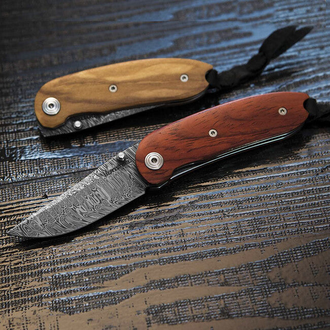 Lionsteel 8210D UL Taschenmesser mit Damaszenerstahlklinge
