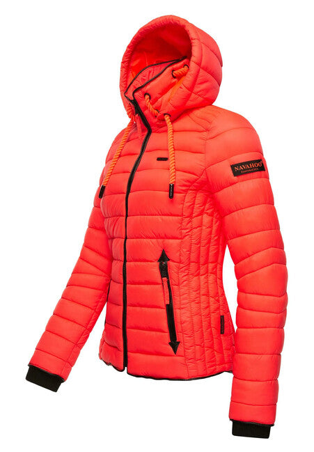 Navahoo Lulana damen Übergangsjacke mit Kapuze, neon coral