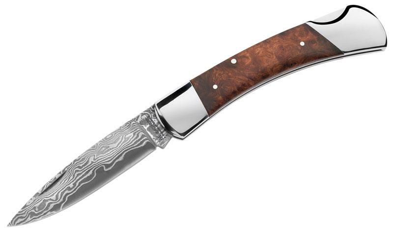 BÖKER Magnum Damast taschenmesser 9,2 cm, wurzelholz