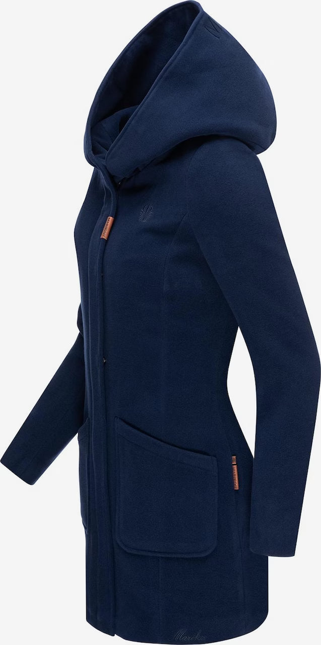 Marikoo Maikoo damen-Wintermantel mit Kapuze, navy