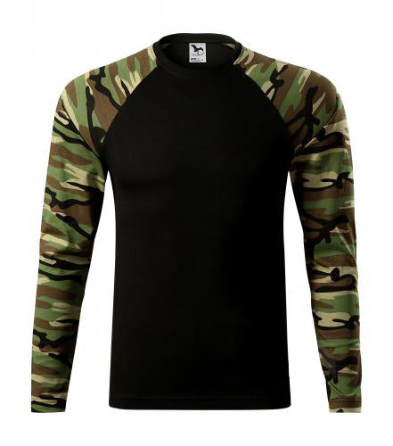 Malfini Camouflage langärmliges T-shirt, braun,160g/m2
