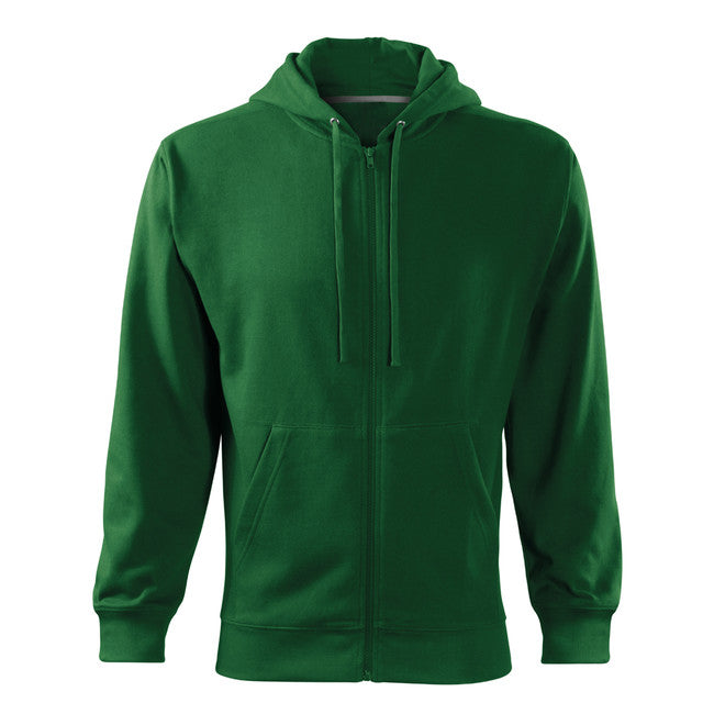 Malfini Trendy zipper herren-Sweatshirt, grün, 300g/m2
