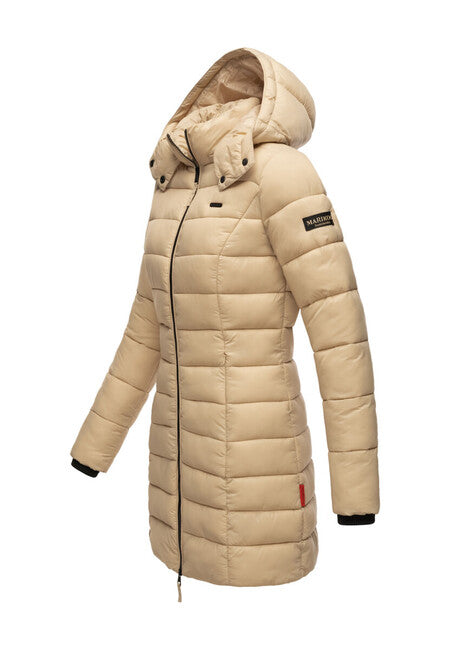 Marikoo Abendsternchen damen steppmantel mit kapuze beige