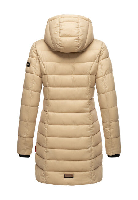 Marikoo Abendsternchen damen steppmantel mit kapuze beige