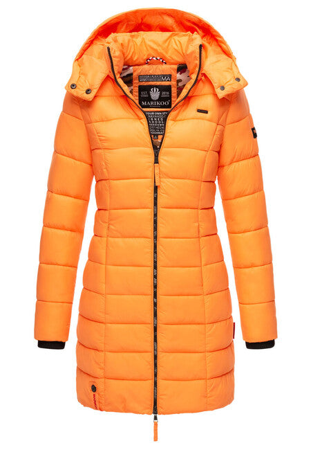 Marikoo ABENDSTERNCHEN damen Steppmantel mit Kapuze Apricot Sorbet