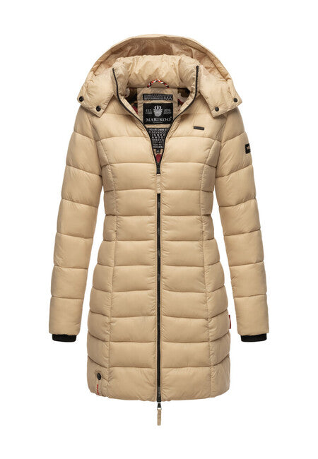 Marikoo Abendsternchen damen steppmantel mit kapuze beige