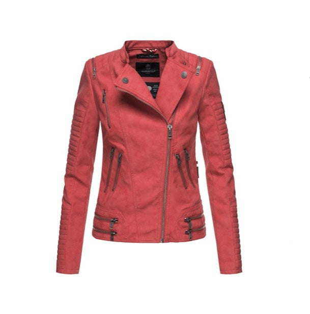 Marikoo Akikoo damen-Lederjacke, rot