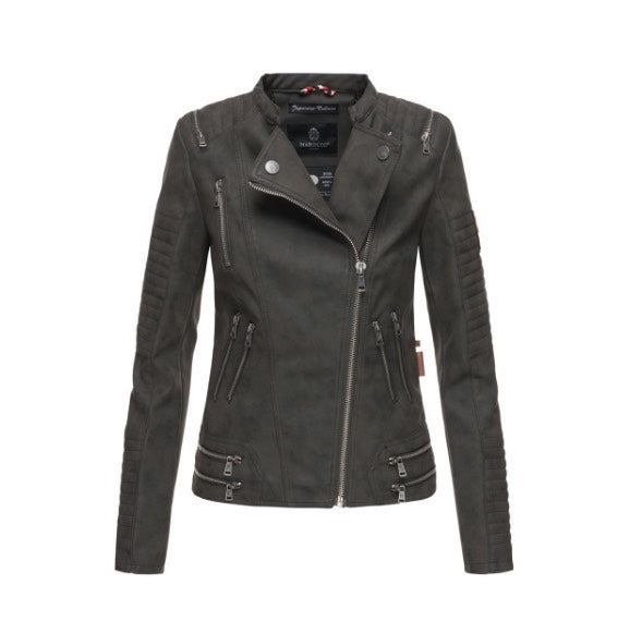 Marikoo Akikoo damen-lederjacke, schwarz