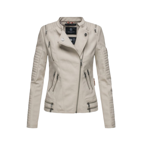 Marikoo Akikoo damen-Lederjacke, grau