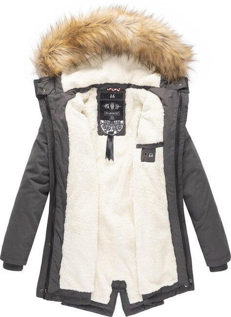Marikoo Akira damen-Winterjacke mit Kapuze, anthrazit