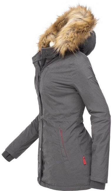 Marikoo Akira damen-Winterjacke mit Kapuze, anthrazit