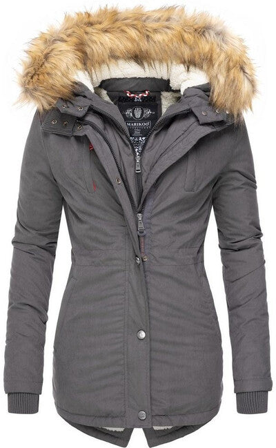 Marikoo Akira damen-Winterjacke mit Kapuze, anthrazit