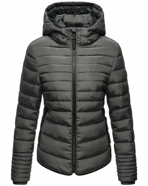 Marikoo Amber damen-winterjacke mit kapuze, anthrazit