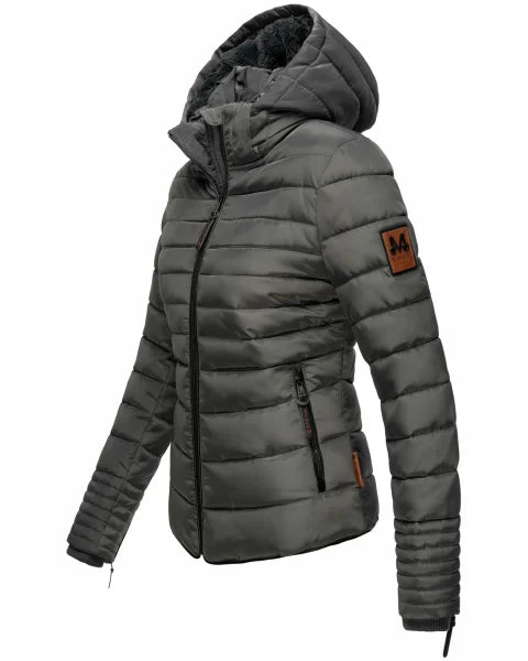 Marikoo Amber damen-winterjacke mit kapuze, anthrazit