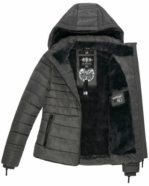 Marikoo Amber damen-winterjacke mit kapuze, anthrazit