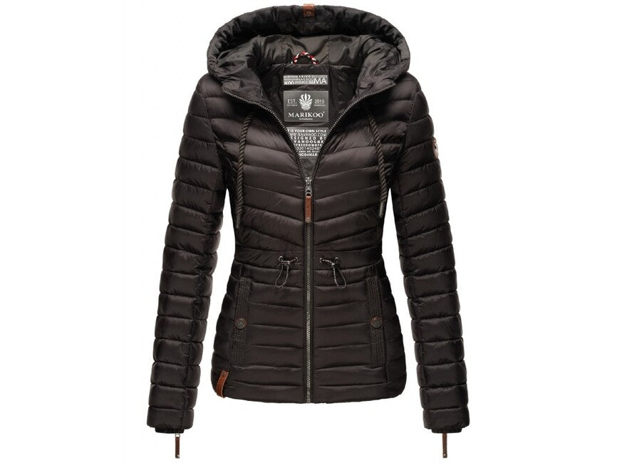 Marikoo ANIYAA damen-Übergangsjacke mit Kapuze, anthrazit