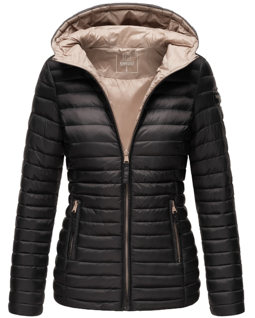 Marikoo ASRAA damen-Übergangsjacke mit Kapuze, schwarz