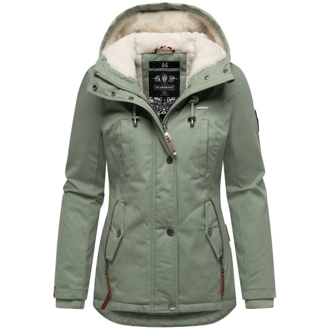 Marikoo BIKOO damen-Winterjacke mit Kapuze, Smokey Mint