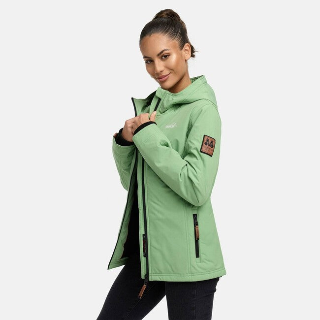 Marikoo Brombeere damen-übergangsjacke mit kapuze, grün