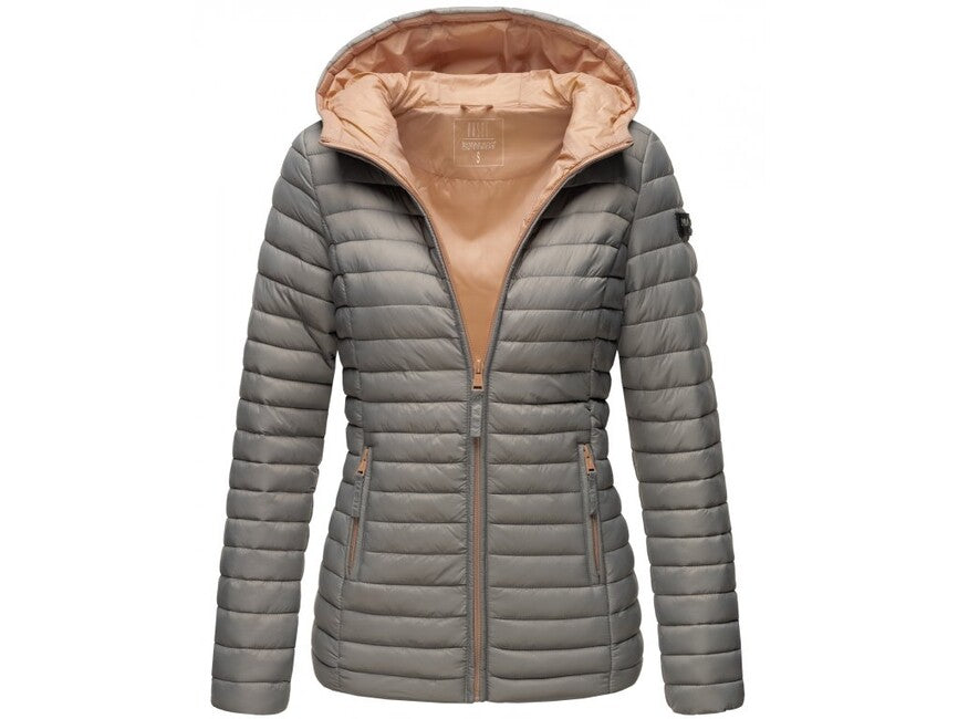 Marikoo Asraa damen übergangsjacke mit kapuze, grau