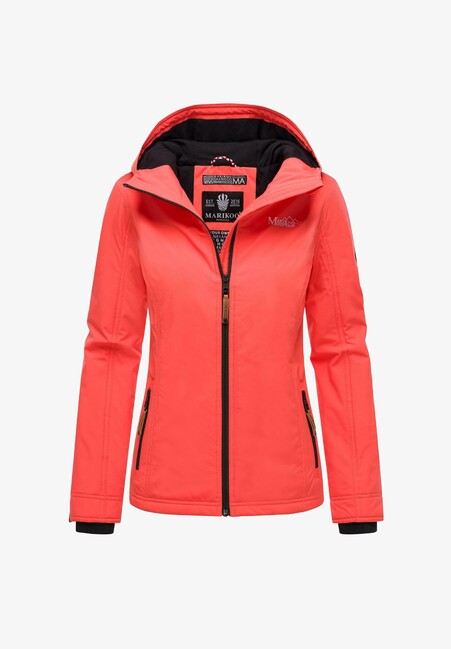Marikoo BROMBEERE damen-übergangsjacke mit kapuze, coral pink