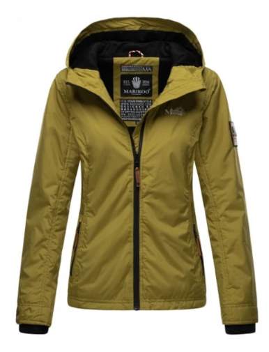 Marikoo BROMBEERE damen-übergangsjacke mit kapuze, moss green