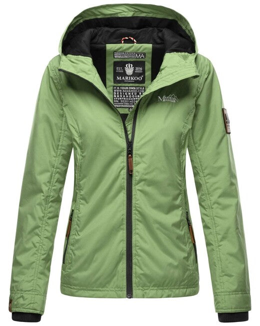 Marikoo Brombeere damen-übergangsjacke mit kapuze, grün