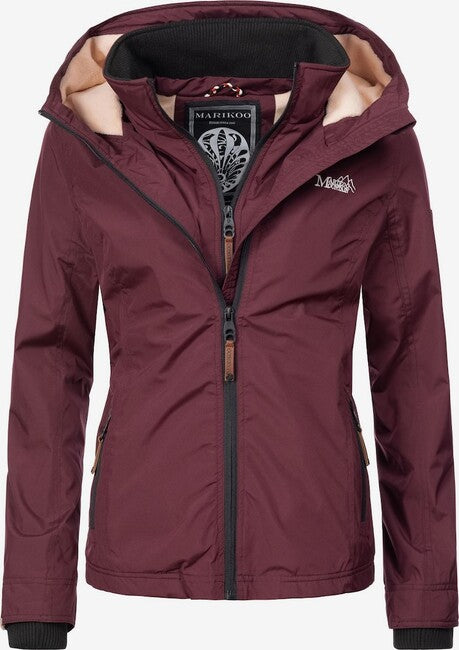 Marikoo damen Übergangsjacke mit Kapuze Erdbeere, bordeauxrot