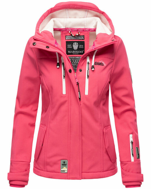 Marikoo Kleinezicke damen übergangsjacke mit kapuze, rosa
