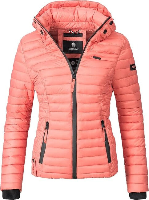 Marikoo Samtpfote damen Übergangsjacke mit Kapuze , koralle