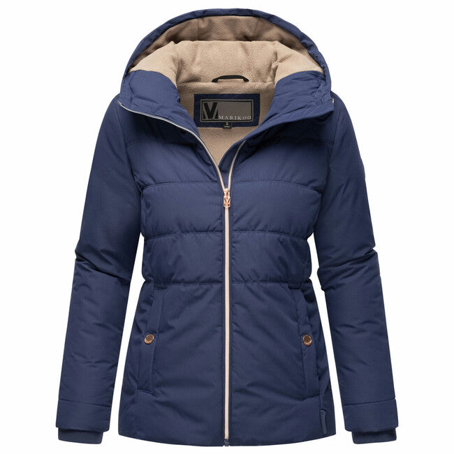 Marikoo Alemee damen winterjacke mit kapuze, leuchtend marineblau