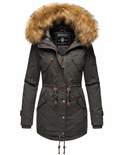 Marikoo La Viva Princess damen winterjacke mit kapuze, anthrazit