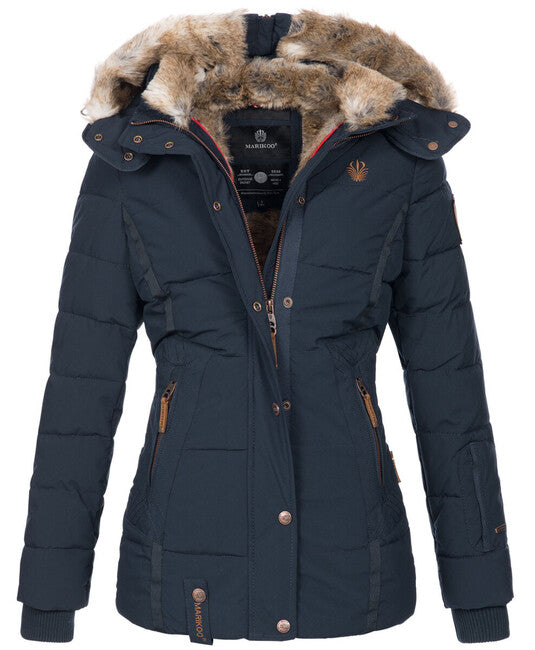 Marikoo Nekoo damen Winterjacke mit Kapuze, navy
