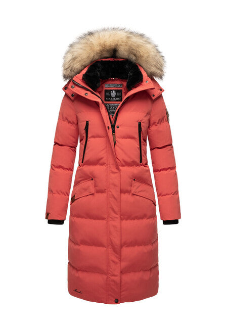 Marikoo Schneesternchen damen-Winterjacke mit Kapuze, rouge