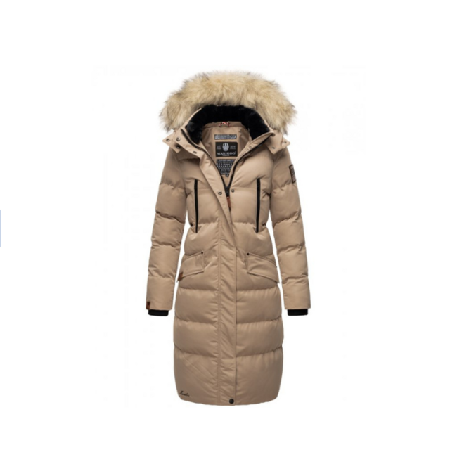 Marikoo Schneesternchen damen-Winterjacke mit Kapuze, Taupe