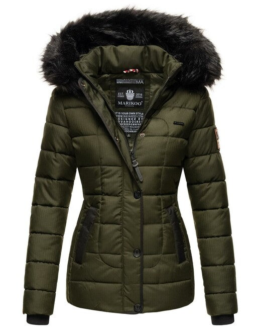 Marikoo Unique damen Winterjacke mit Kapuze, oliv