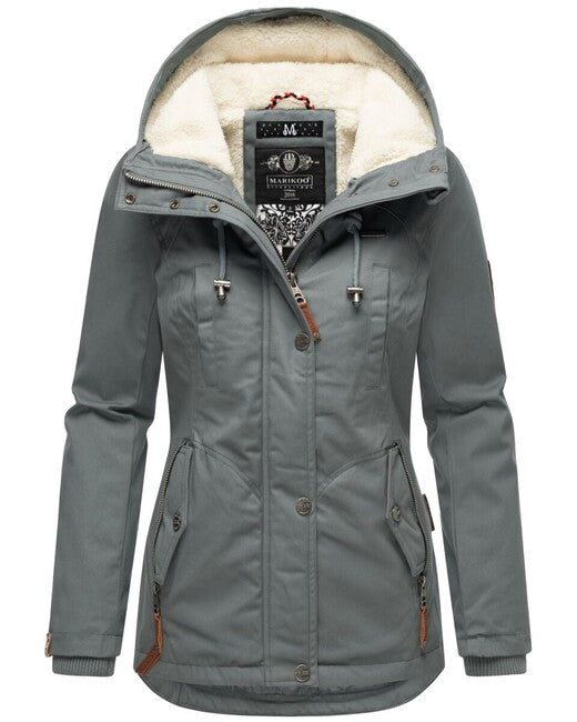 Marikoo Bikoo damen Winterparka mit Kapuze, sturmblau