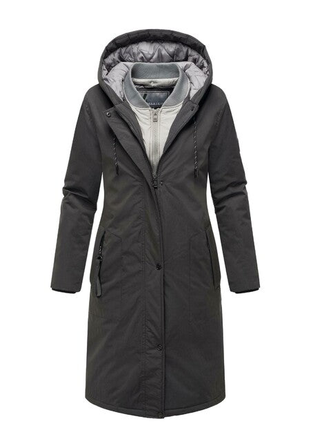 Marikoo Ledalaa damen Winterparka mit Kapuze, schwarz