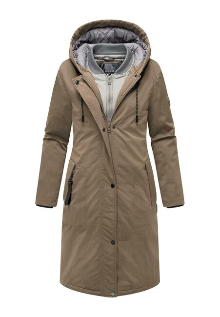 Marikoo Ledalaa damen Winterparka mit Kapuze, steinbraun