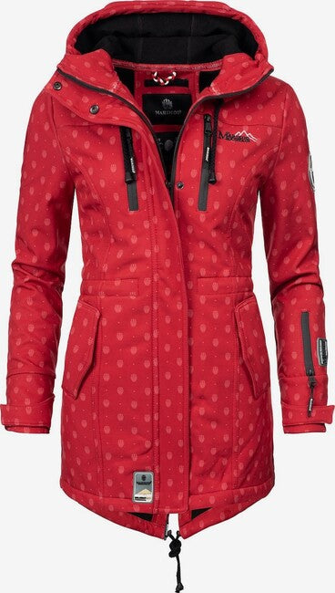 Marikoo Zimtzicke P damen Winter softshelljacke mit kapuze, rot m. P