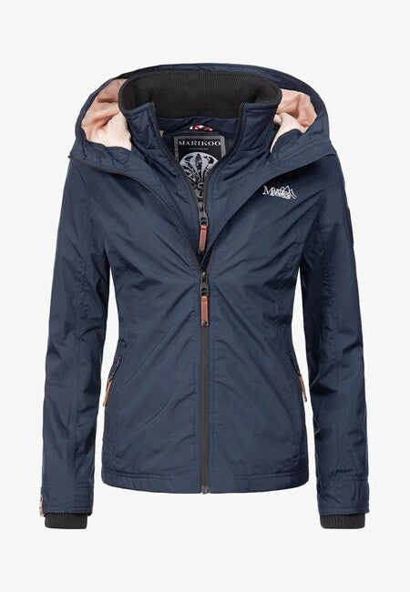 Marikoo ERDBEERE damen-Übergangsjacke mit Kapuze, navy