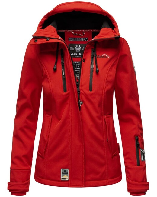 Marikoo Kleine ZICKE damen-übergangsjacke mit kapuze, rot