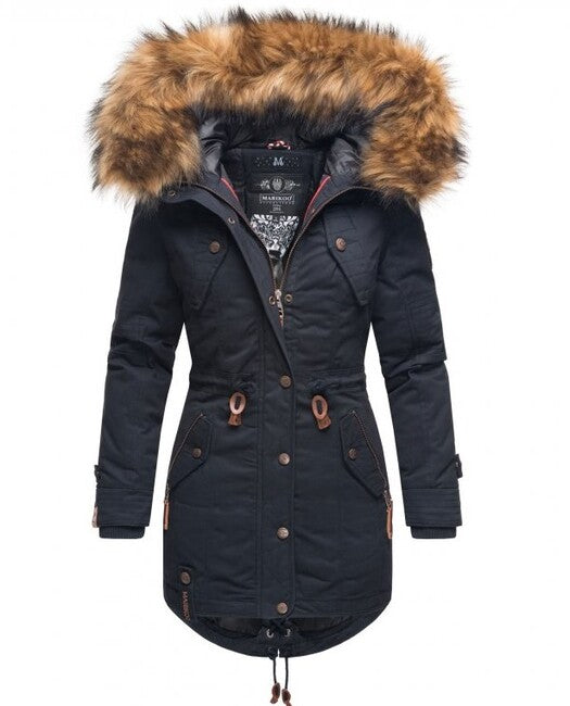 Marikoo LA VIVA PRINCESS damen-winterjacke mit kapuze, navy