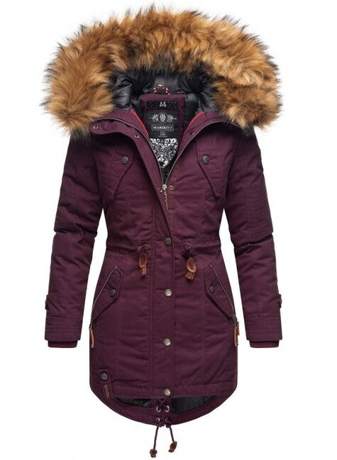 Marikoo LA VIVA PRINCESS damen-winterjacke mit kapuze, Wine